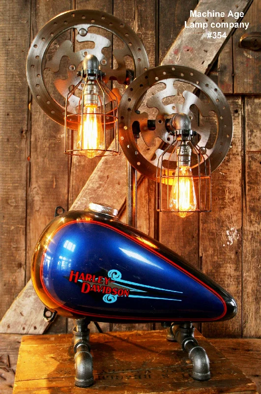 Color - Tunable Industrial Lighting for Special ApplicationsSteampunk Industrial Lamp, Vintage Harley Davidson Motorcycle Gas Tank #354 - SOLD