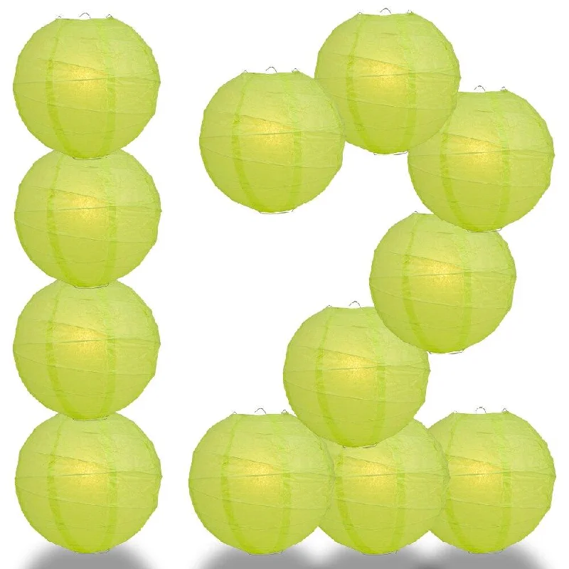 Edison light bulbs for chandeliersBLOWOUT BULK PACK (12) 20" Light Lime Green Round Paper Lantern, Crisscross Ribbing, Chinese Hanging Wedding & Party Decoration