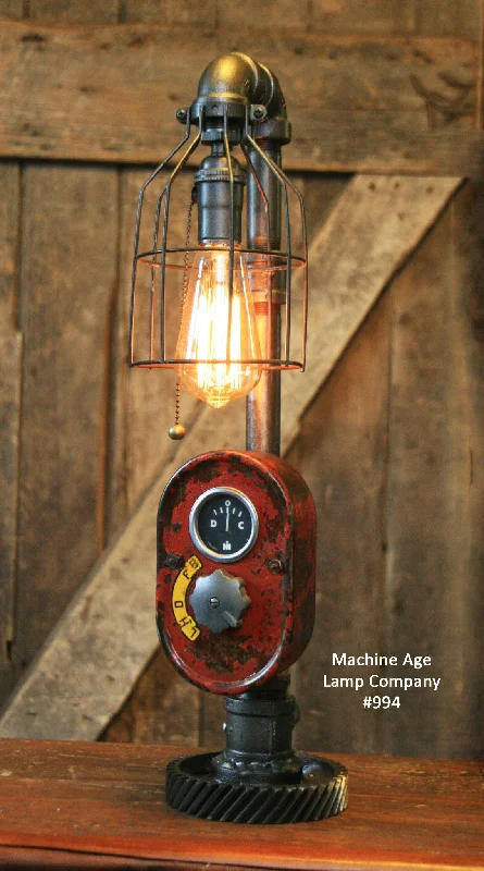 Dust - Resistant Industrial Lighting for Dirty WorkspacesSteampunk Lamp, Antique Farmall Tractor Dash Farm Lamp #994 - Sold