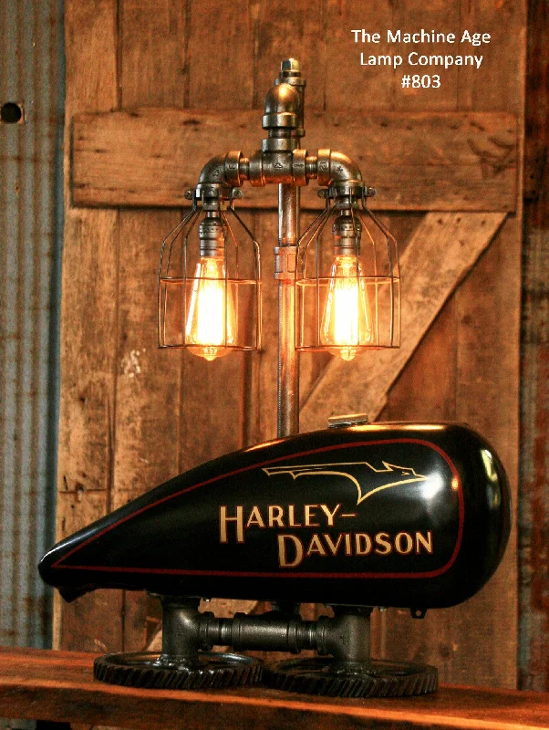 Waterproof Industrial Lighting for Wet AreasSteampunk Industrial Lamp, 1930's Harley Davidson Motorcycle Gas Tank -  #803