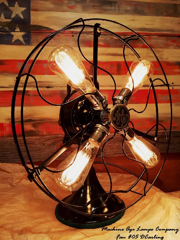 Industrial Area Lighting for Large Open SpacesSteampunk Art Deco Antique General Electric Fan Lamp #DC5 - SOLD