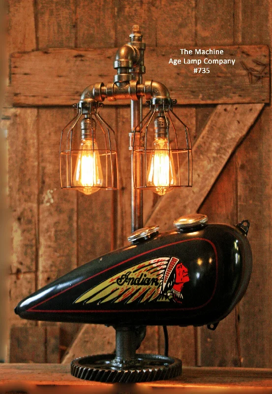 Explosion - Proof Industrial Lighting for Hazardous LocationsSteampunk Tank Lamp Vintage c1930 Chief Motorcycle  Gas Tank - #735 - SOLD