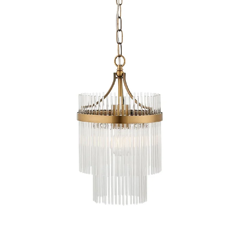 Track lighting for photography studiosStefan 1Lt Crystal Pendant Light - Antique Brass