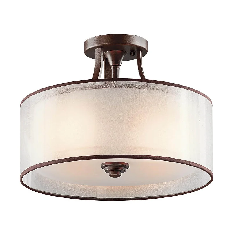 Track lighting with energy - star certificationLacey 3/4Lt Small Semi-Flush - Mission Bronze/Antique Pewter E27