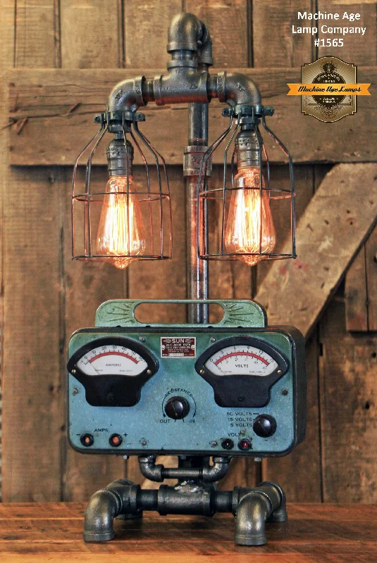 Explosion - Proof Industrial Lighting for Hazardous LocationsSteampunk Industrial Lamp / Antique Sun Volt Meter / Automotive /  #1565