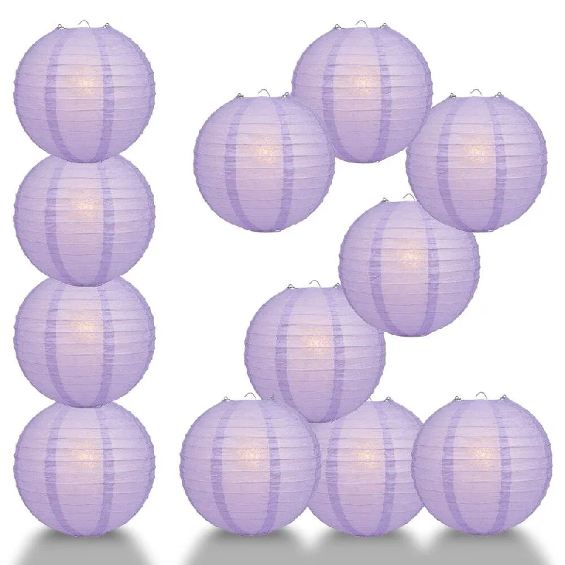 Edison light bulbs for industrial fixturesBULK PACK (12) 24" Lavender Round Paper Lantern, Even Ribbing, Chinese Hanging Wedding & Party Decoration