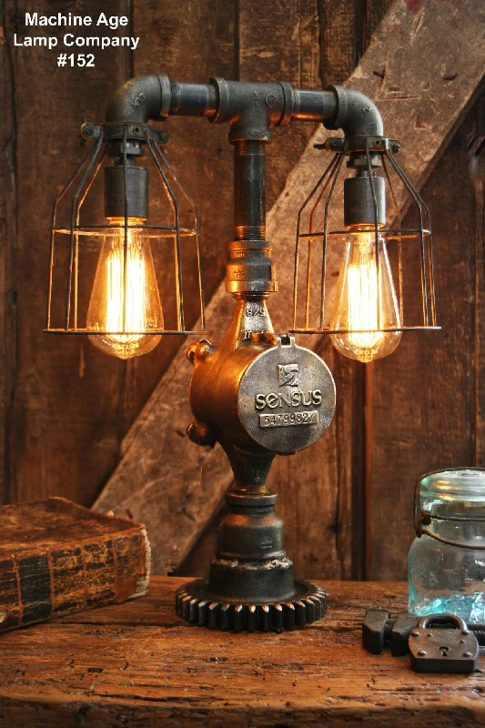 Industrial Lighting for Furniture FactoriesSteampunk Lamp, Antique Industrial Pipe and Brass - #152