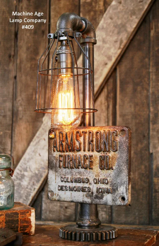 Industrial Lighting for Chemical PlantsSteampunk Industrial Lamp, Steam, Iron Builder Plate #409 - SOLD