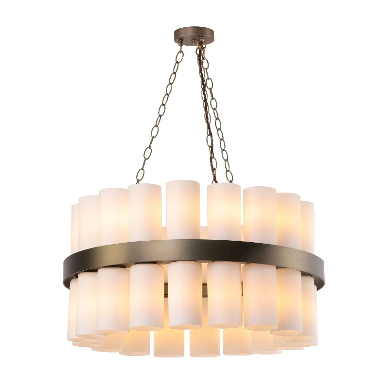 Low - voltage track lighting for safetyAnais 36 Light Pendant Opal Glass and Antique Brass