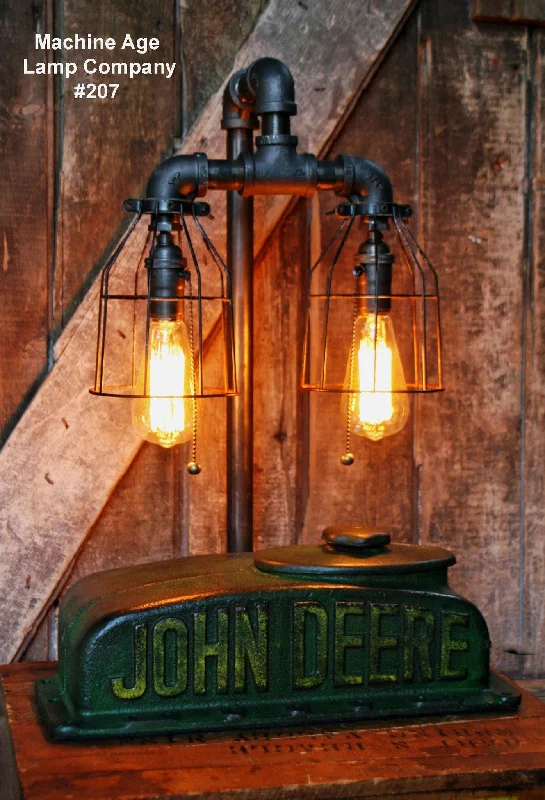 Industrial Exit Sign Lighting for Quick EvacuationSteampunk Industrial  Lamp, Antique John Deere Farm Tractor B - #207 - sold