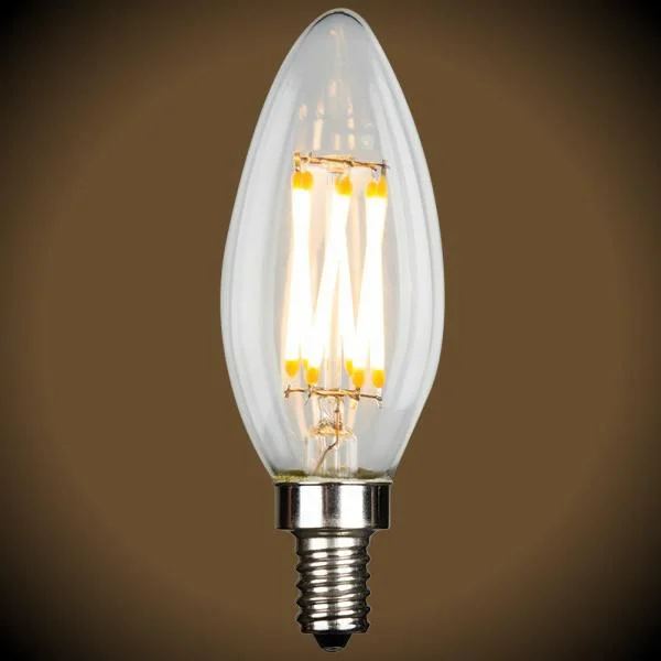 Small size Edison light bulbsLED Filament Chandelier Bulb - 4.5 Watt - B10 - 380 Lumens - 3000K