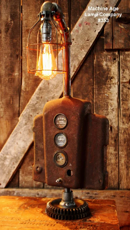 Dimmable Industrial Lighting for Ambiance ControlSteampunk Industrial  Lamp, Antique John Deere Farm Tractor B - #353 - SOLD