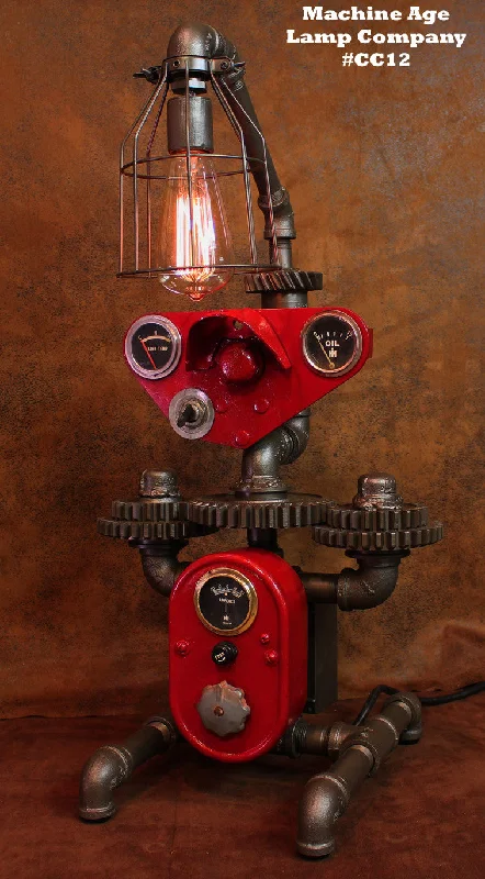 Industrial Flood Lighting for Outdoor Loading DocksSteampunk Lamp, by Machine Age Lamps, Farmall Tractor Dash Farm Lamp - #CC12