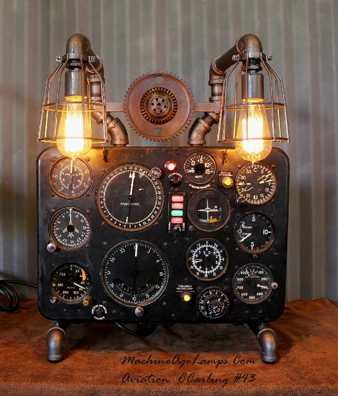 Industrial Lighting for Printing Press FacilitiesVintage Industrial Aircraft Airplane Instrument Control Panel Lamp Soviet/Ukraine Antonov #CC43 sold