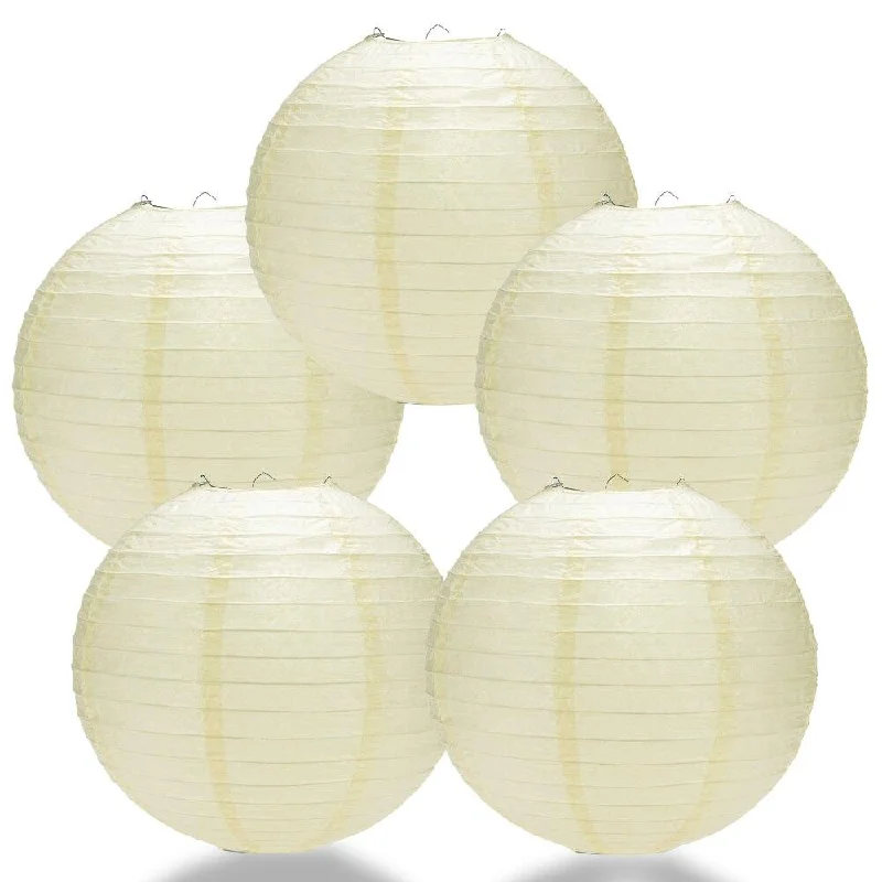 Edison light bulbs for ceiling fans5-PACK 36" Ivory Jumbo Round Paper Lantern, Even Ribbing, Chinese Hanging Wedding & Party Decoration