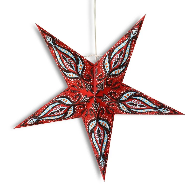 Edison light bulbs for chandeliers24" Red / Black Bloom Paper Star Lantern, Hanging Wedding & Party Decoration