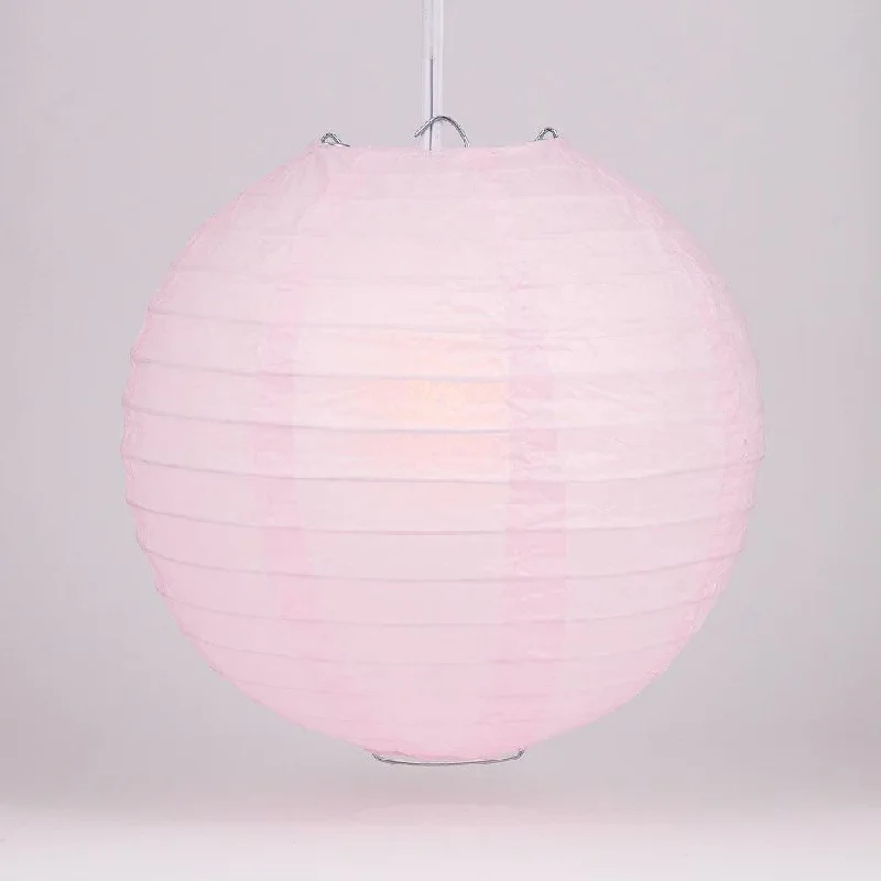 Waterproof Edison light bulbs for patios5-PACK 16" Pink Round Paper Lantern, Even Ribbing, Chinese Hanging Wedding & Party Decoration