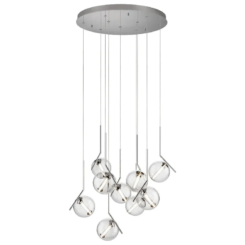 Track lighting with clear glass shadesVetri LED Chandelier