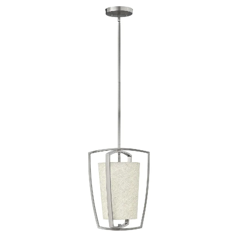 Track lighting with a brushed nickel finishBlakely 1 Light Pendant - Brushed Nickel E27