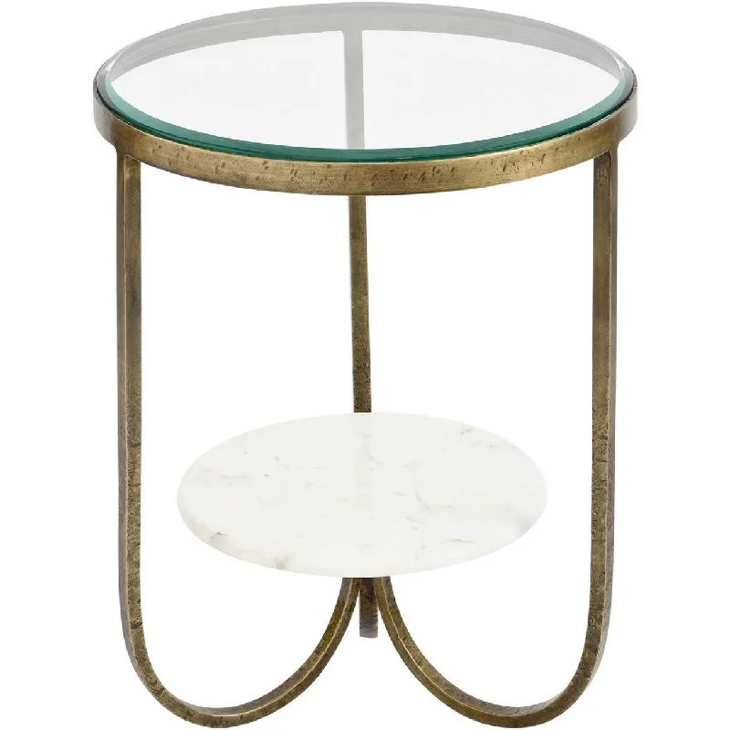 Modern track lighting with LED bulbsNolita White Marble & Antique Gold Iron Side Table