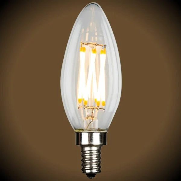 Edison light bulbs for commercial spacesLED Filament Chandelier Bulb - 4.5 Watt - B10 - 380 Lumens - 2700K