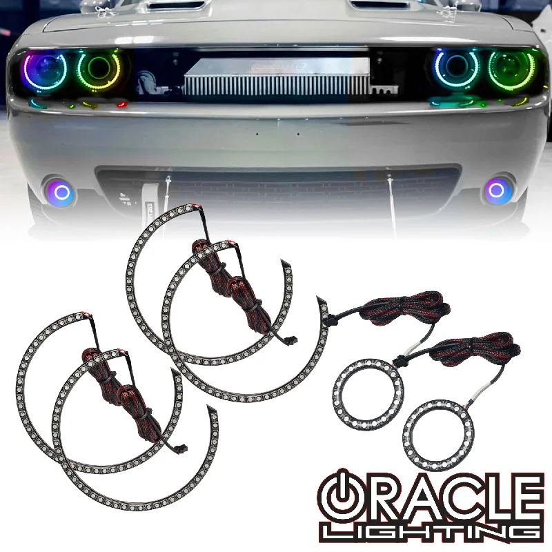 Track lighting for photography studiosORACLE Lighting 2015-2023 Dodge Challenger Dynamic ColorSHIFT Surface Mount Headlight & Fog Light Halo Kit - Combo