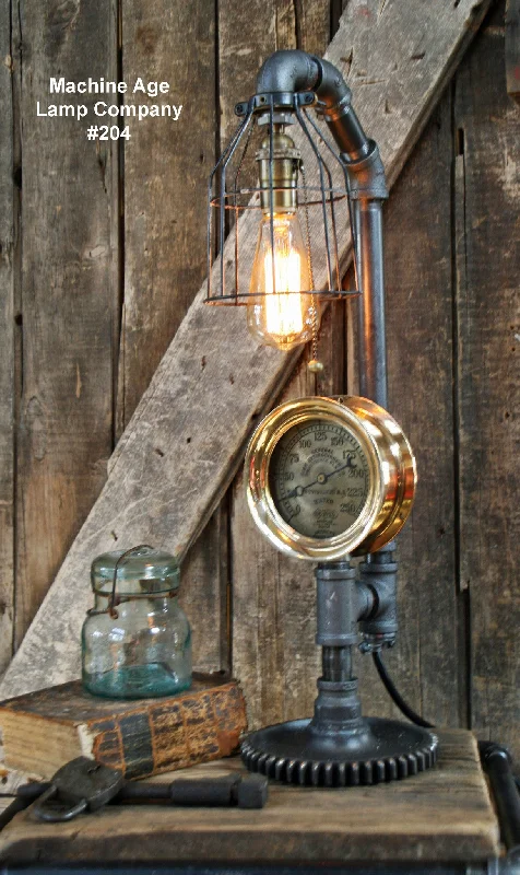 Corrosion - Resistant Industrial Lighting for Coastal FactoriesCopy of Steampunk Lamp, Steam Gauge and Gear Base # 3000