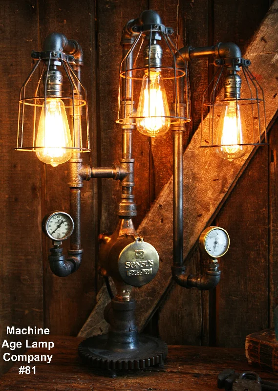 Industrial Lighting for Woodworking FactoriesSteampunk Lamp, Industrial Lighting Steam Gauge - #81 - Sold