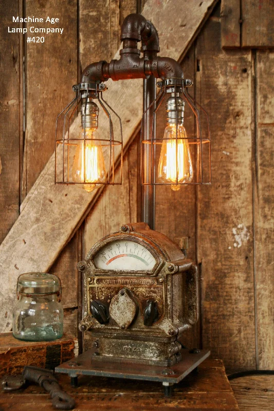 Industrial Ceiling - Mounted Lighting for Assembly PlantsSteampunk Lamp, Antique Steam, Ship, Nautical, Light  #420 - SOLD