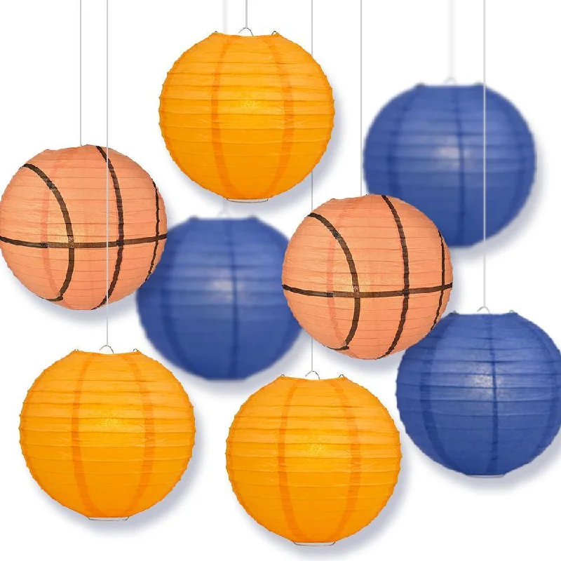 Frosted glass Edison light bulbsFlorida College Basketball 14-inch Paper Lanterns 8pc Combo Party Pack - Orange, Dark Blue