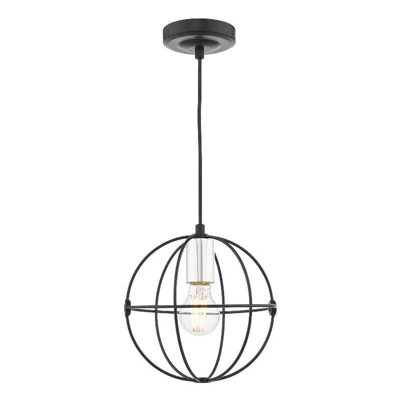 Waterproof track lighting for bathroomsJavari 1 Light Pendant Matt Black & Polished Chrome