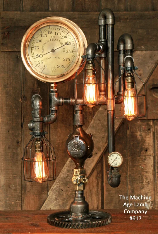 Corrosion - Resistant Industrial Lighting for Coastal FactoriesSteampunk Industrial Steam Gauge lamp,  #617