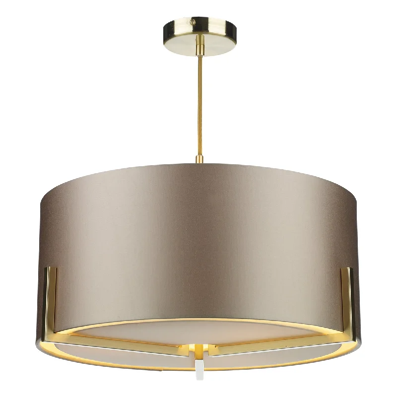 Track lighting for retail window displaysHuxley 3 Light Pendant Satin Gold/Satin Chrome With Bespoke Shade E27