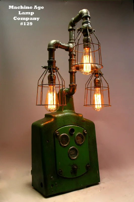 Industrial Lighting for Automotive Manufacturing PlantsSteampunk lamp, Industrial Machine Age Lamp, Antique John Deere Dash - #129 - SOLD