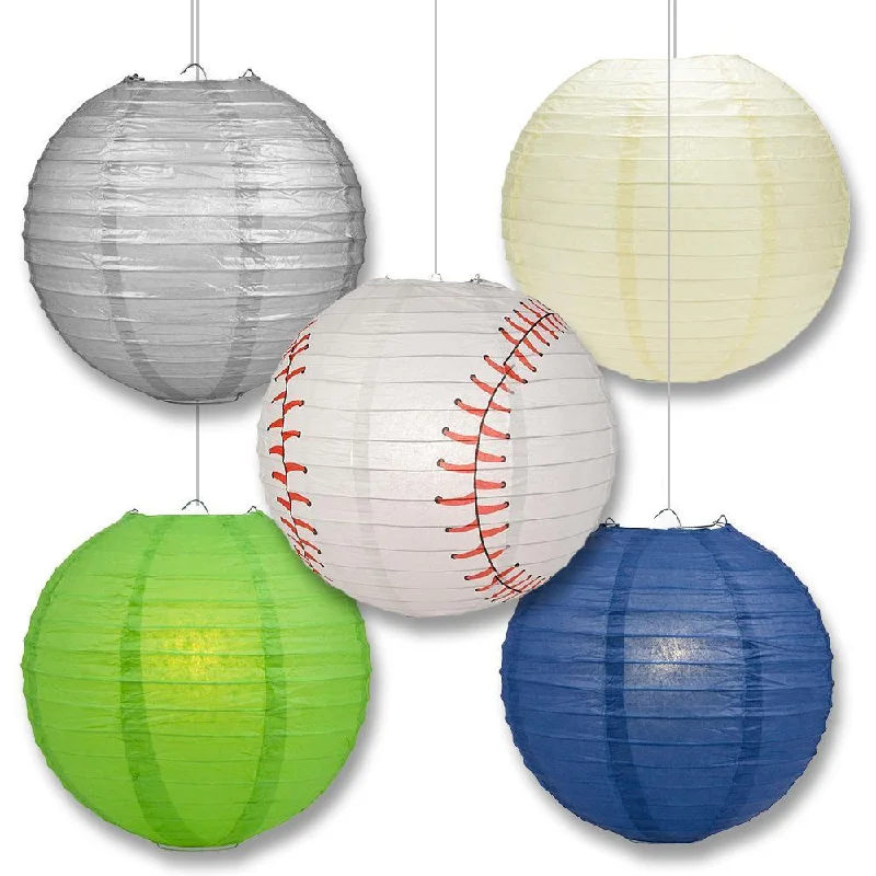 Edison light bulbs for ceiling fansSeattle Pro Baseball 14-inch Paper Lanterns 5pc Combo Party Pack - Navy Blue, Silver, Green, Yellow & Cream