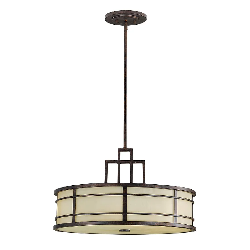 Track lighting with integrated LED driversFusion 3 Light Pendant - Grecian Bronze/Painted Natural E27