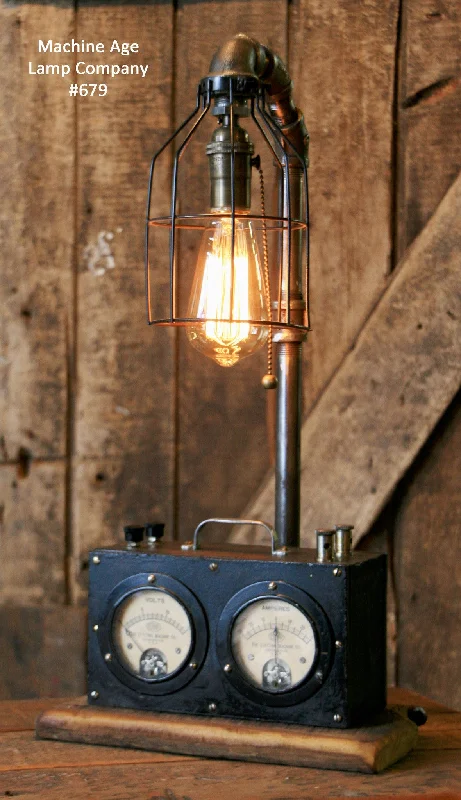 Industrial Emergency Lighting for Safety in FactoriesSteampunk Industrial, Steam Gauge Lamp  #679 - SOLD