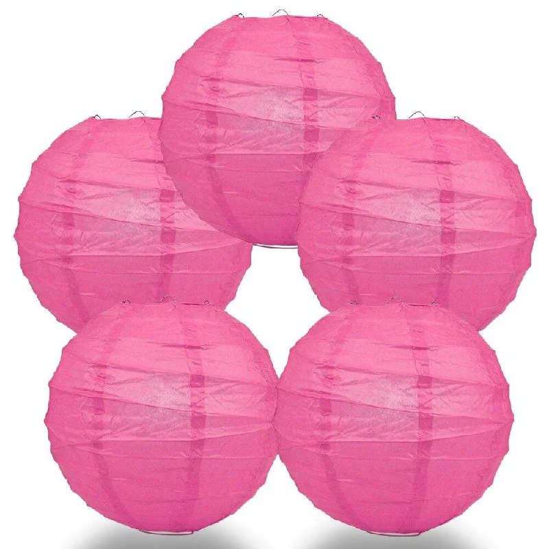 Edison light bulbs for pendant lights5-PACK 8" Fuchsia / Hot Pink Round Paper Lantern, Crisscross Ribbing, Chinese Hanging Wedding & Party Decoration