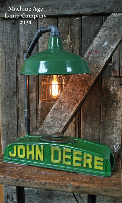 Industrial Pendant Lighting for Machine ShopsSteampunk Lamp, Antique John Deere Tractor Radiator Farm, #134 - SOLD