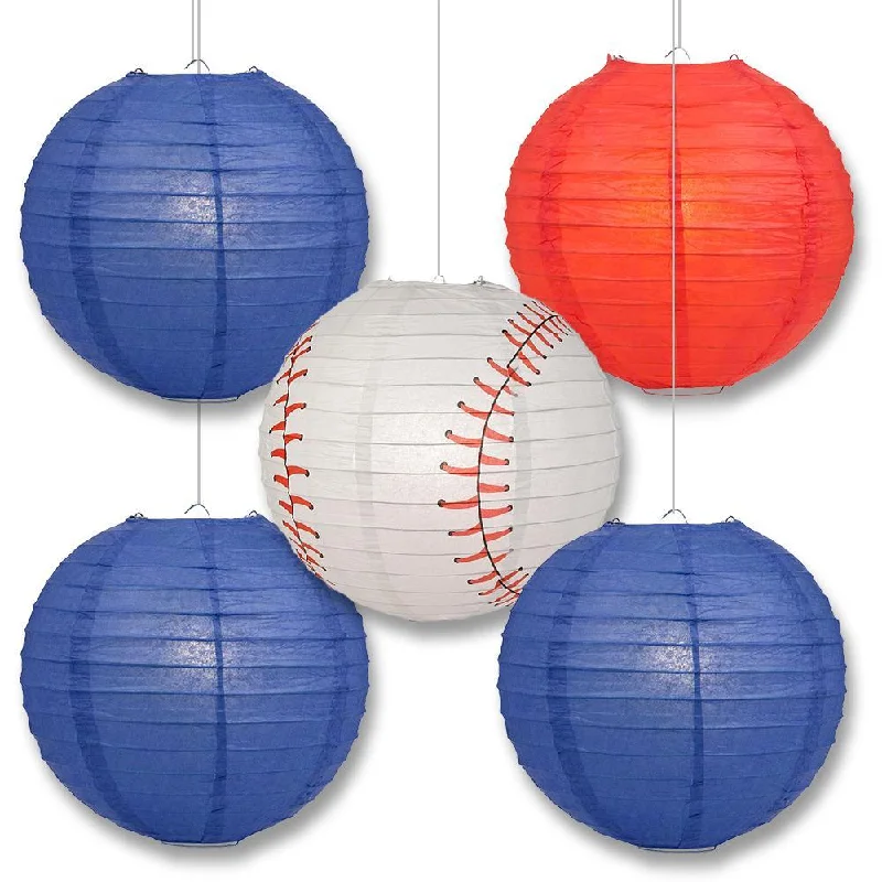 Modern Edison light bulbs with advanced filamentsAtlanta Pro Baseball 14-inch Paper Lanterns 5pc Combo Party Pack - Red & Blue