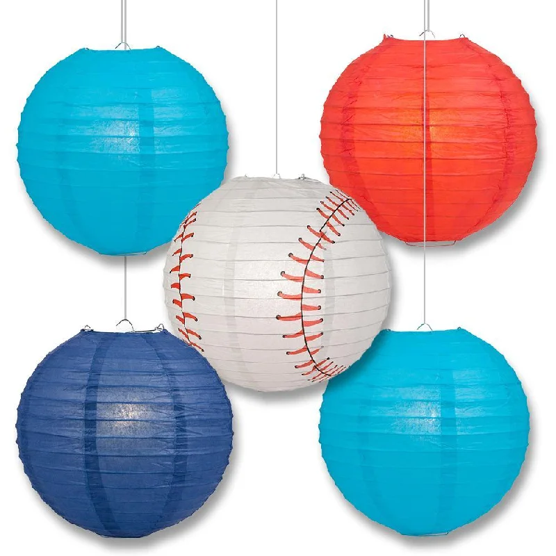 Low wattage Edison light bulbs for ambianceToronto Pro Baseball 14-inch Paper Lanterns 5pc Combo Party Pack - Blue, Navy Blue, Red & White