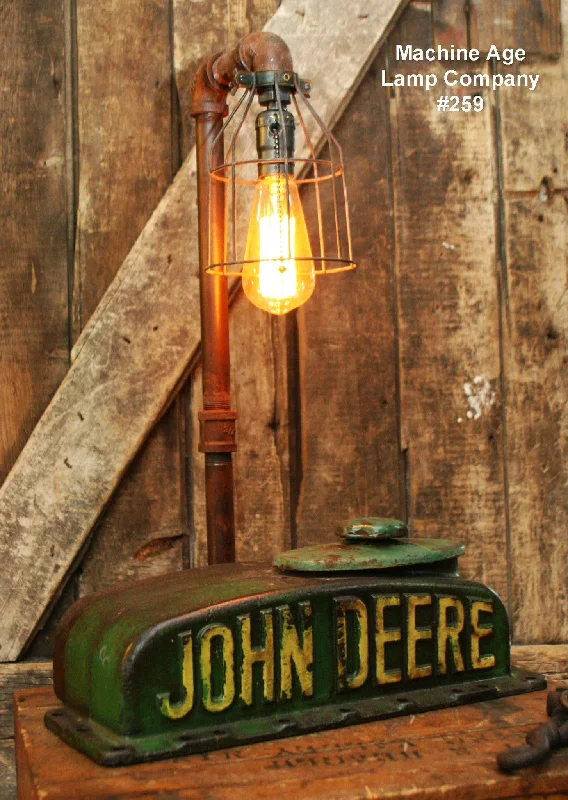 Dimmable Industrial Lighting for Ambiance ControlSteampunk Industrial  Lamp, Antique John Deere Farm Tractor B - #259