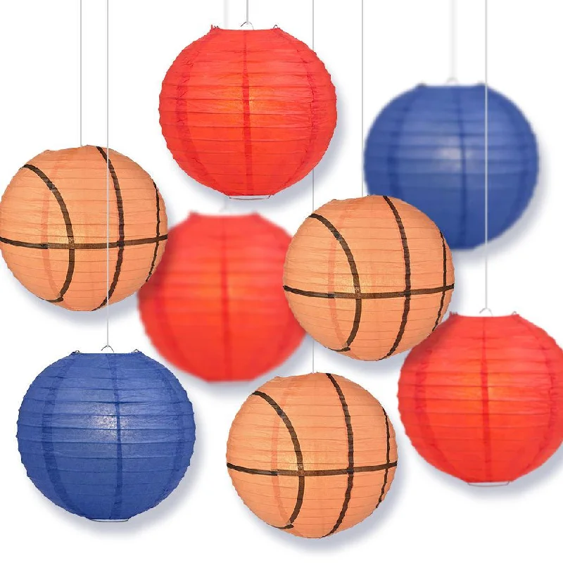 E26 Edison light bulbs with warm glowOhio College Basketball 14-inch Paper Lanterns 8pc Combo Party Pack - Red, Dark Blue