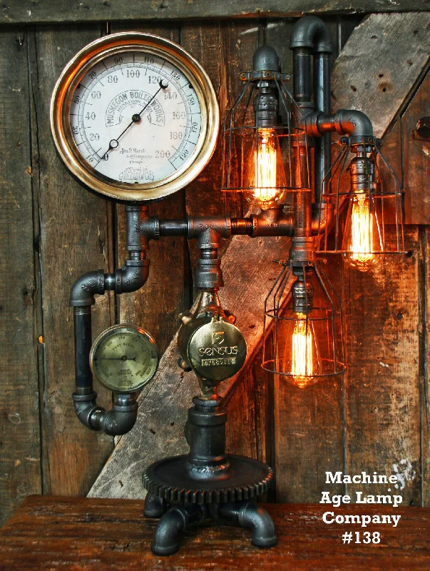 Industrial Lighting with High CRI (Color Rendering Index) for True Color PerceptionSteampunk Industrial Lamp Antique Steam Gauge - 138 - SOLD