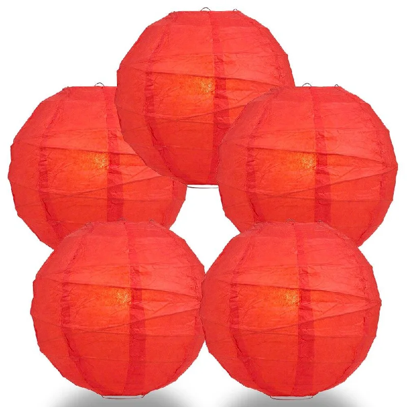 Small size Edison light bulbs5-PACK 14" Red Round Paper Lantern, Crisscross Ribbing, Chinese Hanging Wedding & Party Decoration