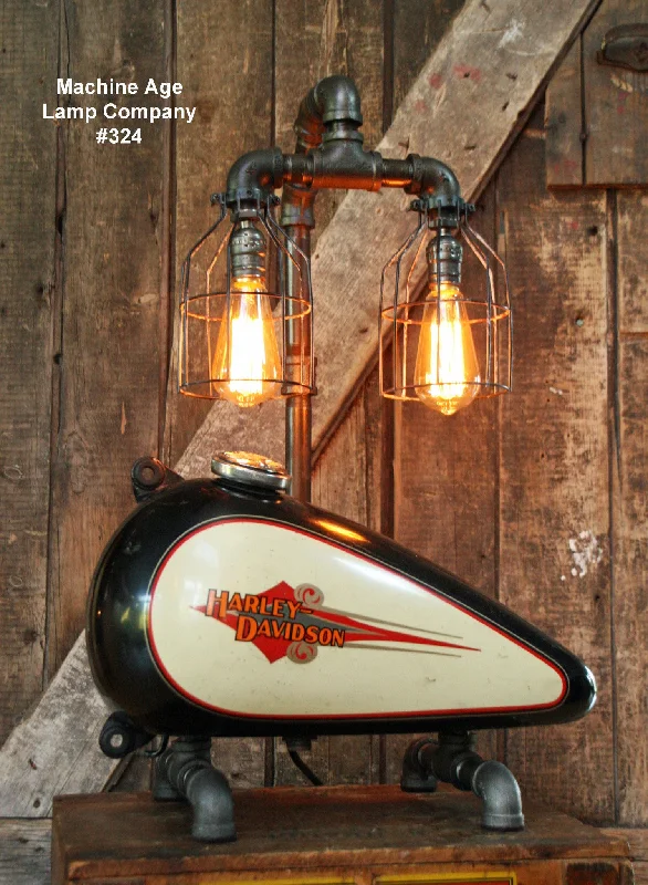 Industrial Lighting for Woodworking FactoriesSteampunk Industrial Lamp, Vintage Harley Davidson Motorcycle Gas Tank #324 - SOLD