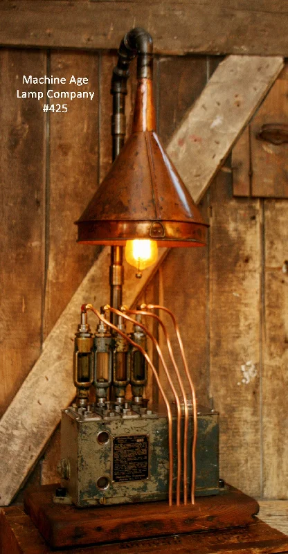 Industrial Wall - Mounted Lighting for Workshop WallsSteampunk, Industrial Lamp, Antique Hit/Miss Engine Oilier, Steam Lamp #425 - SOLD