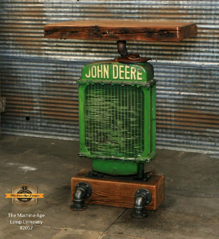 Industrial Wall - Mounted Lighting for Workshop WallsAntique Steampunk Industrial Table Stand, Hostess Station, Pub Table, Reclaimed Wood Top,John Deere #2057