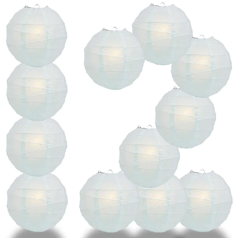 Colored Edison light bulbs (e.g., amber, blue)BULK PACK (12) 20" Arctic Spa Blue Round Paper Lantern, Irregular Ribbed, Chinese Hanging Wedding & Party Decoration