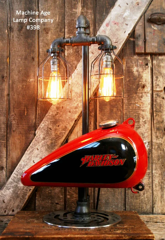 Industrial Emergency Lighting for Safety in FactoriesSteampunk Industrial Lamp, Harley Davidson Motorcycle Gas Tank #398 - SOLD